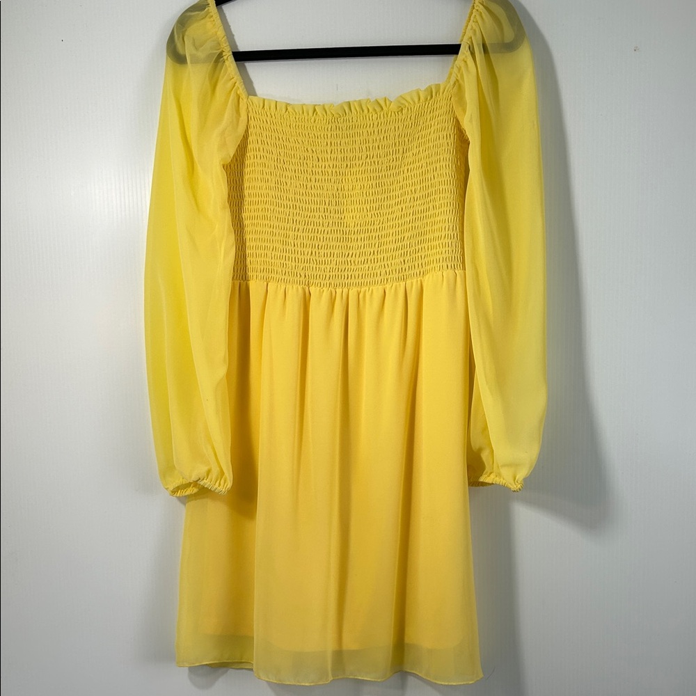 Tash & Sophie Elegant Yellow Long Sleeve Dress